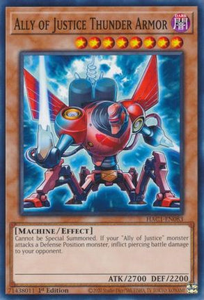 Ally of Justice Thunder Armor (Duel Terminal) [HAC1-EN083] Common