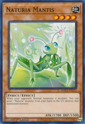 Naturia Mantis (Common / Short Print) [HAC1-EN113] 1st Edition