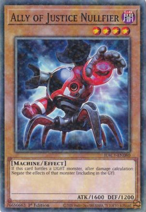 Ally of Justice Nullfier (Duel Terminal) (Duel Terminal Technology Common) [HAC1-EN080] 1st Edition