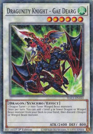 Dragunity Knight - Gae Dearg (Duel Terminal) (Duel Terminal Technology Common) [HAC1-EN163] 1st Edition