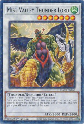 Mist Valley Thunder Lord (Duel Terminal) (Duel Terminal Technology Common) [HAC1-EN063] 1st Edition