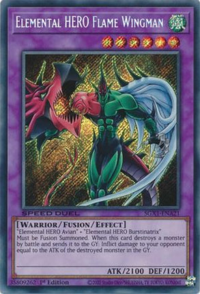 Elemental HERO Flame Wingman [SGX1-ENA21] Secret Rare