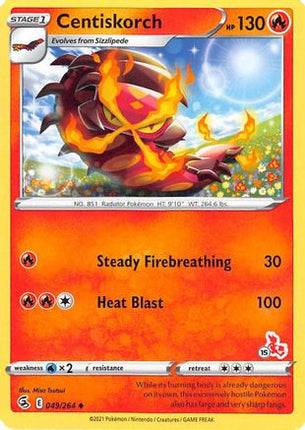 Centiskorch (# Cinderace Stamped) 49/264 - Battle Academy 2022