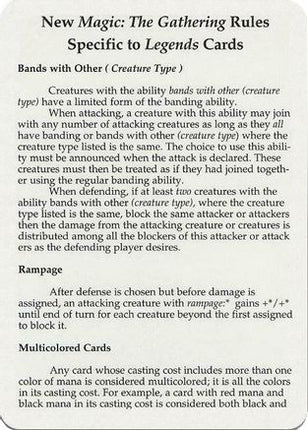 Legends Rules Card [Legends]