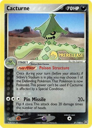 Cacturne - 27/108 (Prerelease) [Miscellaneous Cards & Products]