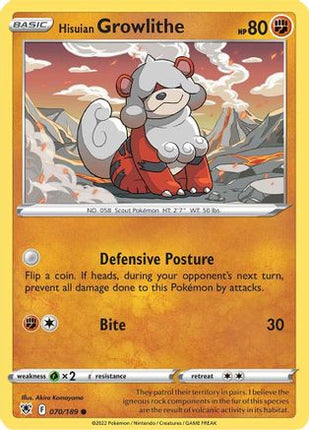 Hisuian Growlithe - 70/189 [SWSH10: Astral Radiance]