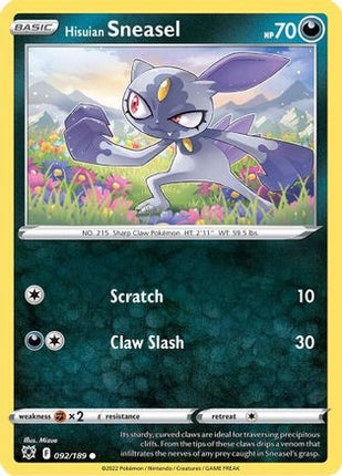 Hisuian Sneasel - 92/189 [SWSH10: Astral Radiance]