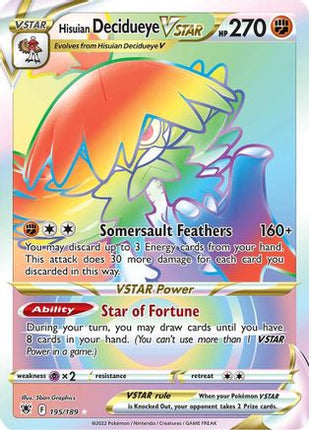Hisuian Decidueye VSTAR (Secret) - 195/189 [SWSH10: Astral Radiance] Holofoil