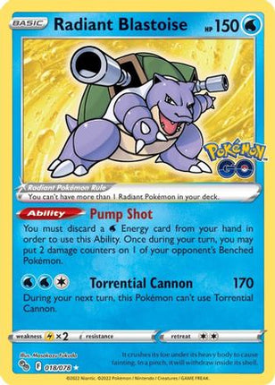 Radiant Blastoise - 18/null [Pokemon GO] Holofoil