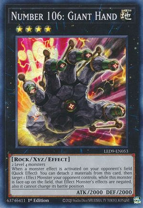 Number 106: Giant Hand (Super Rare) [LED9-EN053] 1st Edition