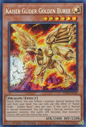 Kaiser Glider Golden Burst (Secret Rare) [LDS3-EN136] Limited