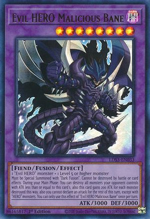 Evil HERO Malicious Bane (Ultra Rare) [LDS3-EN033] 1st Edition