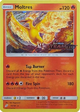 Moltres - 19/181 (Team Up Stamped) [Miscellaneous Cards & Products] Holofoil
