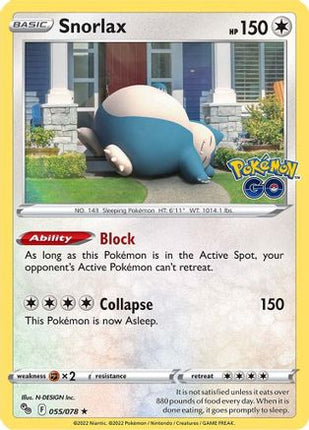 Snorlax - 55/null [Pokemon GO] Reverse Holofoil
