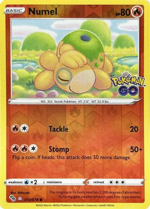 Numel (Peelable Ditto) - 13/null [Pokemon GO] Reverse Holofoil