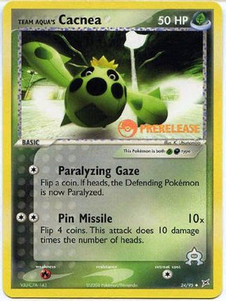 Team Aqua's Cacnea - 24/95 (Prerelease) [Miscellaneous Cards & Products] Holofoil