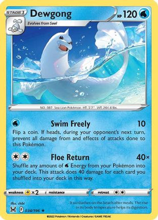 Dewgong - 34/null [SWSH11: Lost Origin] Reverse Holofoil