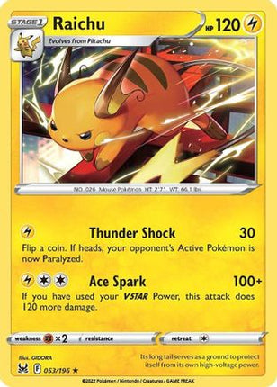 Raichu - 53/null [SWSH11: Lost Origin] Reverse Holofoil