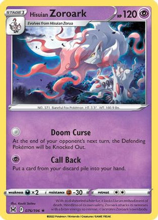 Hisuian Zoroark - 76/null [SWSH11: Lost Origin] Reverse Holofoil