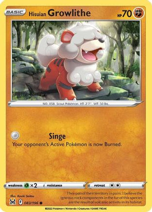 Hisuian Growlithe - 83/null [SWSH11: Lost Origin]