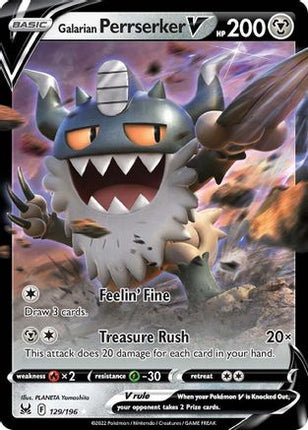Galarian Perrserker V - 129/null [SWSH11: Lost Origin] Holofoil