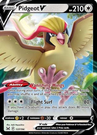 Pidgeot V - 137/null [SWSH11: Lost Origin] Holofoil