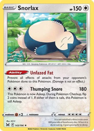 Snorlax - 143/null [SWSH11: Lost Origin] Holofoil