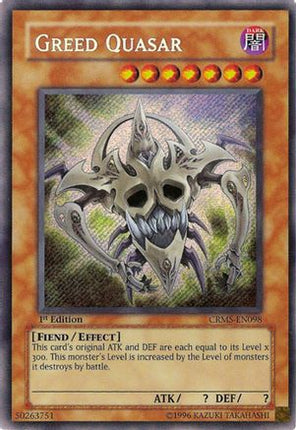 Greed Quasar (Secret Rare) [CRMS-EN098] Crimson Crisis 1st Edition