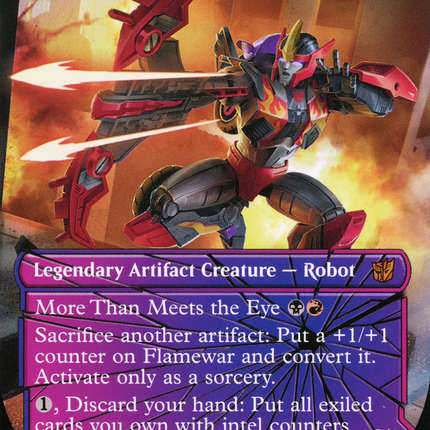 Flamewar, Brash Veteran // Flamewar, Streetwise Operative (Borderless) [Transformers]