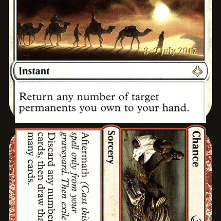 Leave // Chance [Hour of Devastation Promos] Prerelease Foil
