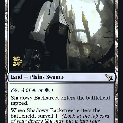 Shadowy Backstreet [Murders at Karlov Manor Promos] Prerelease Foil