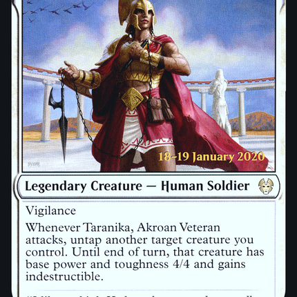 Taranika, Akroan Veteran [Theros Beyond Death Promos] Prerelease Foil