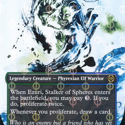 Ezuri, Stalker of Spheres (Showcase) (Borderless) [Phyrexia: All Will Be One] Step-and-Compleat Foil