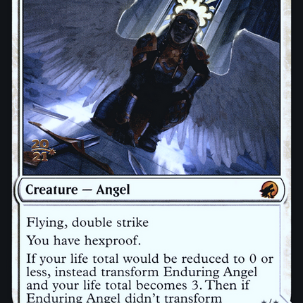 Enduring Angel // Angelic Enforcer [Innistrad: Midnight Hunt Promos] Prerelease Foil