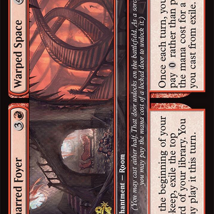 Charred Foyer // Warped Space [Duskmourn: House of Horror Promos] Prerelease Foil