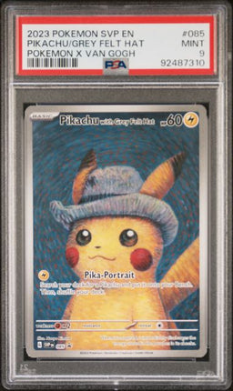 2023 Pokemon SVP EN Pikachu/Grey Felt Hat #085 Pokemon X Van Gogh PSA Mint 9