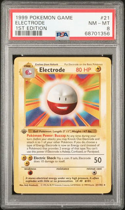 1999 Pokemon Game Electrode #21 1st Edition PSA NM - MT 8