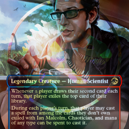 Ian Malcolm, Chaotician (Borderless) [Jurassic World Collection] (Emblem) Foil