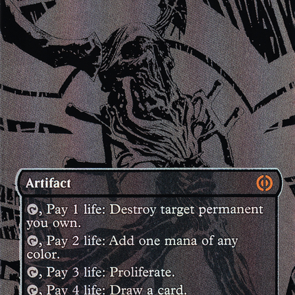 Staff of Compleation (Borderless) [Phyrexia: All Will Be One] Oil Slick Raised Foil