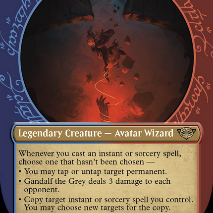 Gandalf the Grey (Showcase) (Borderless) [The Lord of the Rings: Tales of Middle-earth] Surge Foil