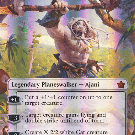 Ajani, Caller of the Pride (Borderless) [Foundations] Mana Foil