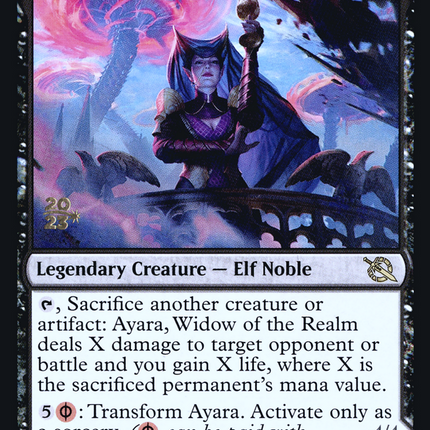 Ayara, Widow of the Realm // Ayara, Furnace Queen [March of the Machine Promos] Prerelease Foil