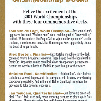 2001 World Championships Ad [World Championship Decks 2001]
