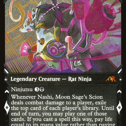 Nashi, Moon Sage's Scion (Showcase) [Kamigawa: Neon Dynasty] Etched Foil