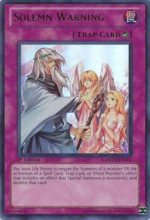 Solemn Warning (Ultra Rare) [DREV-EN077] Duelist Revolution Unlimited