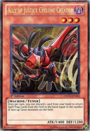 Ally of Justice Cyclone Creator (Secret Rare) [DREV-EN092] Duelist Revolution Unlimited