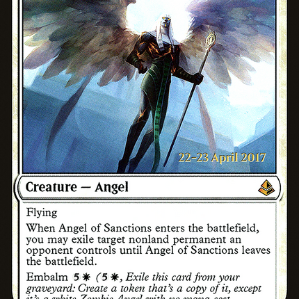 Angel of Sanctions [Amonkhet Promos] Prerelease Foil