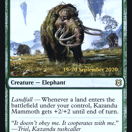Kazandu Mammoth // Kazandu Valley [Zendikar Rising Promos] Prerelease Foil