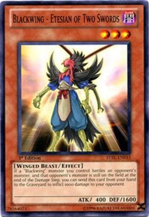 Blackwing - Etesian of Two Swords (Common / Short Print) [STBL-EN015] Starstrike Blast Unlimited