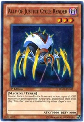 Ally of Justice Cycle Reader (Super Rare) [HA03-EN052] Hidden Arsenal 3 1st Edition